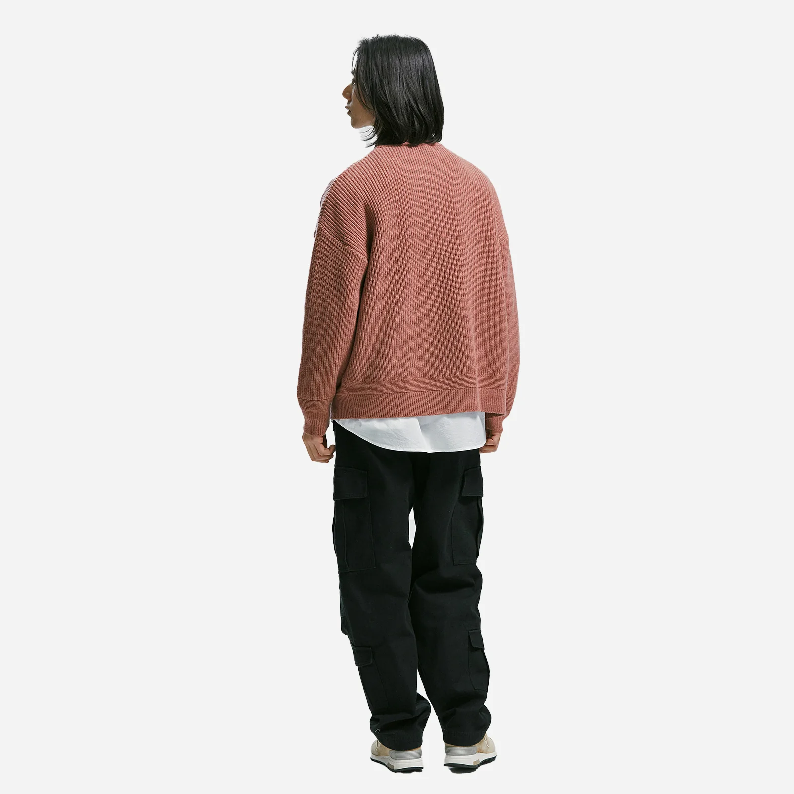 WOOL DECK ZIP UP CARDIGAN - INDIAN PINK - Image 3